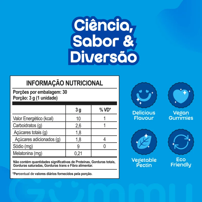 Tabela nutricional do Gummy Night